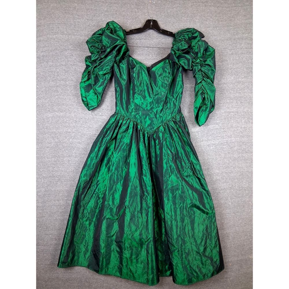 Loralie Womens Dress 12 Emerald Green Opulent Regency Core Bridgerton Victorian